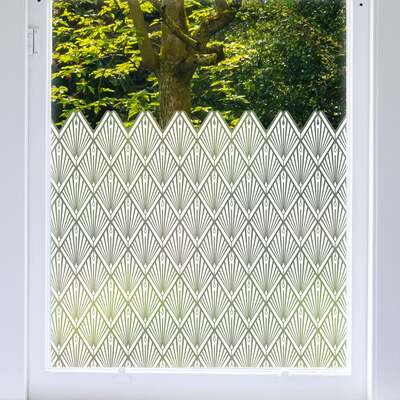 Empire Frosted Window Privacy Border - 1200(w) x 380(h) mm / Grey