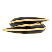 Image of Shaun Leane, Sabre Deco Crossover Ring Yellow Gold Vermeil & Ceramic Code: SA071.YVBKRZM