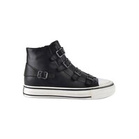 Image of Virgin Buckle Leather Trainers - Black
