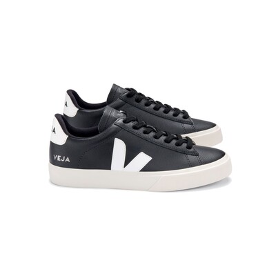 Campo Leather Trainers - Black & White