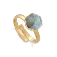 Image of Firestarter Adjustable Ring - Labradorite & Gold