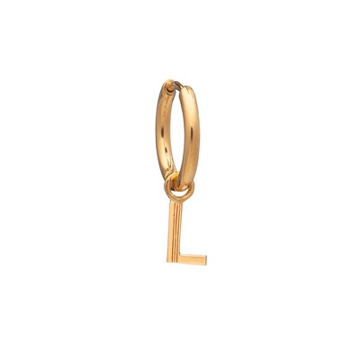 This is Me Gold Mini Hoop Huggie Earring - Letter L
