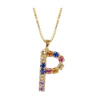 Image of Initial P Letter Necklace - Gold