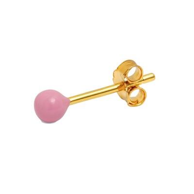 Single Colour Ball Earring - Light Pink