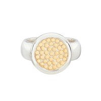 Image of Classic Smooth Rim Disc Ring - Gold & Silver
