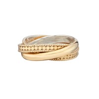 Image of Twisted Smooth Dotted Ring - Gold