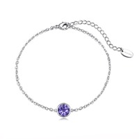 Image of Light Purple Crystal Anklet Created with Swarovski&#174; Crystals