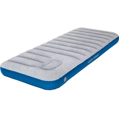 High Peak Cross Beam Single Extra Long Velor Mattress - Blue/Gray
