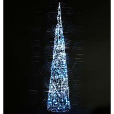 Noma 1.5M 160 LED White and Ice Blue Spun Acrylic Twinkling Cone