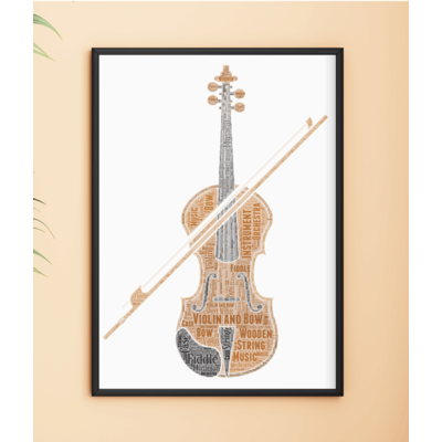 Personalised Violin Player Word Art Gift