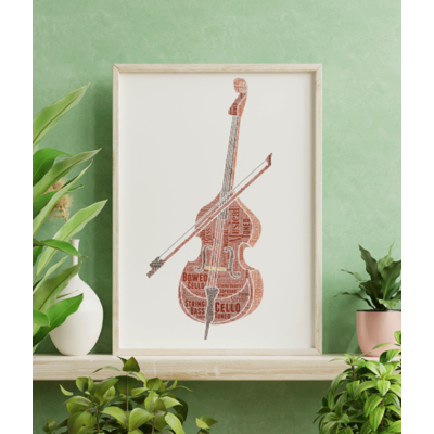 Personalised Cello Player Word Art Gift