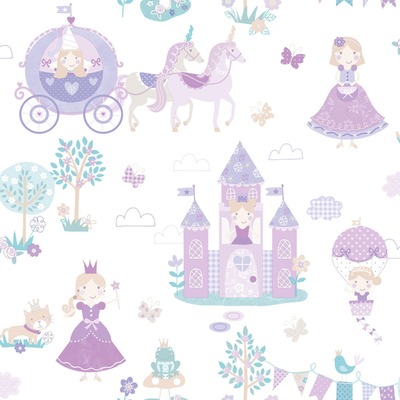 Tiny Tots 2 Fairytale Wallpaper Purples Turquoise Galerie G78373