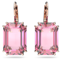 Image of Swarovski Millenia earrings, Octagon cut crystal, Pink, Rose-gold tone plated, 5619502