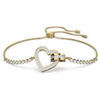 Image of Swarovski Lovely bracelet Heart, White, Gold-tone plated, 5636964