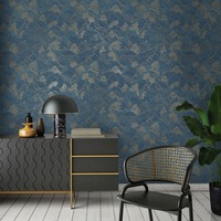 Image of Alchemy Wallpaper Collection Teshio Navy Gold Holden 65880