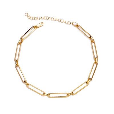 Riviera Rectangular Link Gold Chain Bracelet