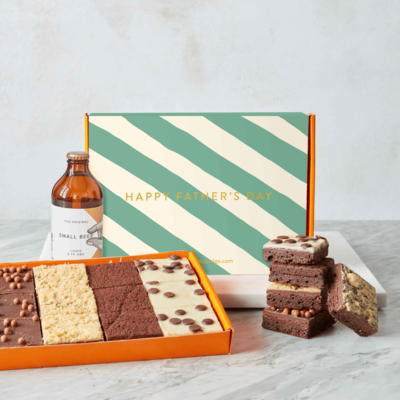 Father’s Day Nut-Free Brownies & Beer Gift Box - 12 Pieces