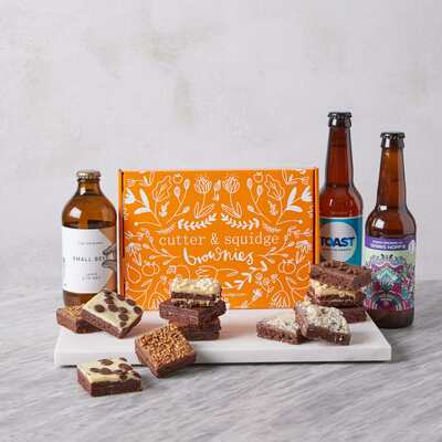Brownies & Beer Gift Hamper - 12 Pieces &pipe; Hamper Gifts Delivered By Post &pipe; UK