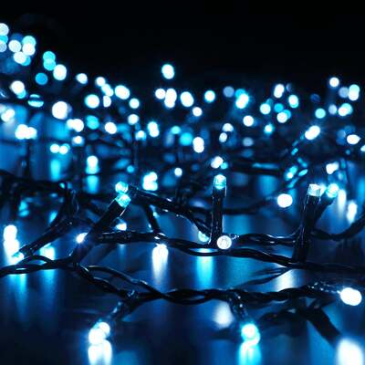 Noma Ice Blue Outdoor Decor Christmas Tree LED Lights With Green Cable 480, 720, 960, 2000, 960 Bulbs