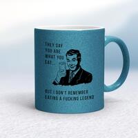 They Say You Are What You Eat Mug – Blue Glitter/White, 10oz