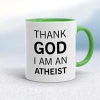 Thank God I’m An Atheist Mug – White/Green, 10oz