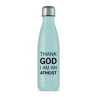 Thank God I’m An Atheist Water Bottle – Blue Glitter, One