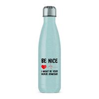 Be Nice Water Bottle – Blue Glitter, One