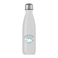 Cats Don’t Give A Fuck Water Bottle – Silver Glitter, One