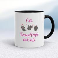 Cats, Because People Are Cunts Mug – White/Black, 10oz