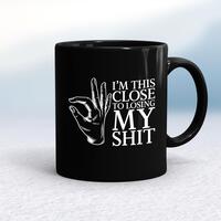Losing My Shit Mug – Black/Black, 10oz