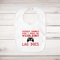 Video Games Don’t Make Me Violent Baby Bib – White, One