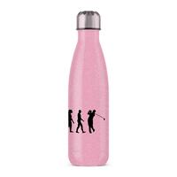 Evolution Of A Golfer Water Bottle – Pink Glitter, One