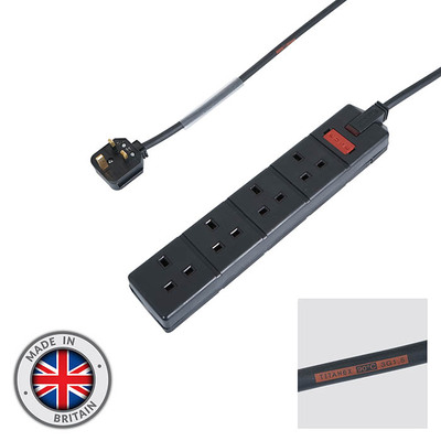 4 Way 13A Extension Lead with Titanex Rubber Cable - 20m