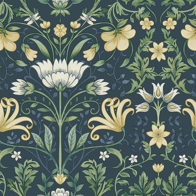 Vintage Floral Wallpaper Navy Holden 13391
