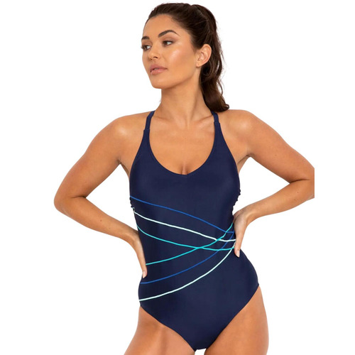 Pour Moi Energy V-Neck Swimsuit - Black/Lime