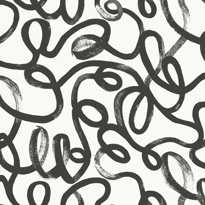 Squiggle Wallpaper Black / White Holden 13360
