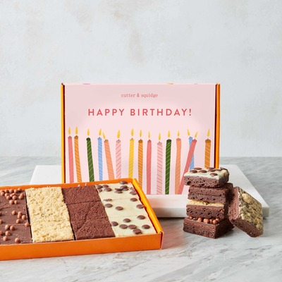 Happy Birthday No Nuts Mixed Mini Brownie Box - 24 Pieces
