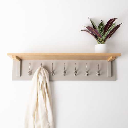 Floating Shelf With Metal Hooks