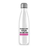 The Bitch Button Water Bottle – White, One