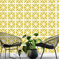 Image of Geometric Breeze Wallpaper Mustard Yellow - Mini Moderns MMTLG03MU