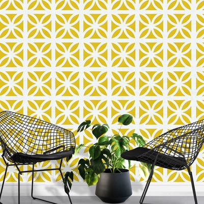 Geometric Breeze Wallpaper Mustard Yellow - Mini Moderns MMTLG03MU