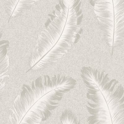 Ciara Glitter Feather Wallpaper Soft Silver Belgravia 4400