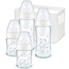 Image of NUK First Choice+ Glass Baby Bottle Starter Set, 0-6 Months, Anti-colic, BPA-free, 5 Piece