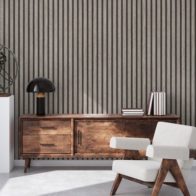Wood Slats Wallpaper Grey / Black AS Creation 39109-2