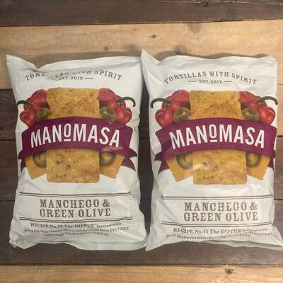 3x Manomasa Manchego & Green Olive Tortilla Chips Sharing Bags (3x160g)