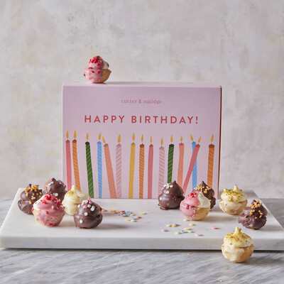 Happy Birthday Mixed Mini Cupcake Box - 12 Pieces