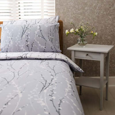 100% Cotton Grey & White Extra Large Single Duvet Cover Set – The Big Little Duvet Co.