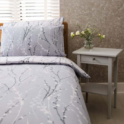100% Cotton Grey & White Extra Large Single Duvet Cover Set