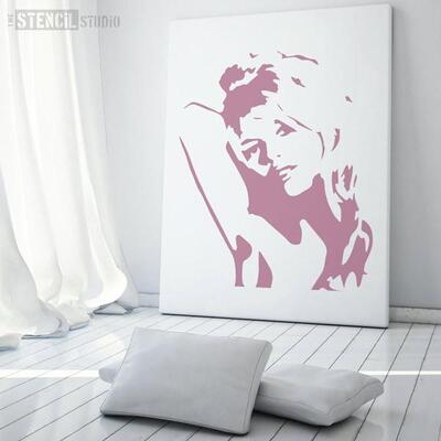 Brigitte Bardot Stencil - L - A x B  33.6 x 39cm (13.2 x 15.3 inches)