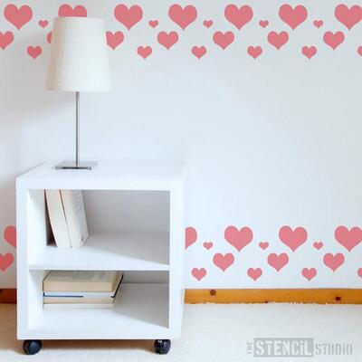 Simple Hearts Stencil - S - A - 10.7 (4.2 inches) B - 7.9cm (3.1 inches) C - 3.6cm (1.4 inches)